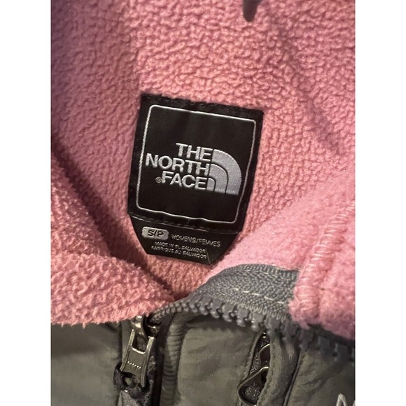 The North Face Womens Denali Pink Gray Fleece Zip Up Sweater Jacket Sz S - Picture 3 of 11